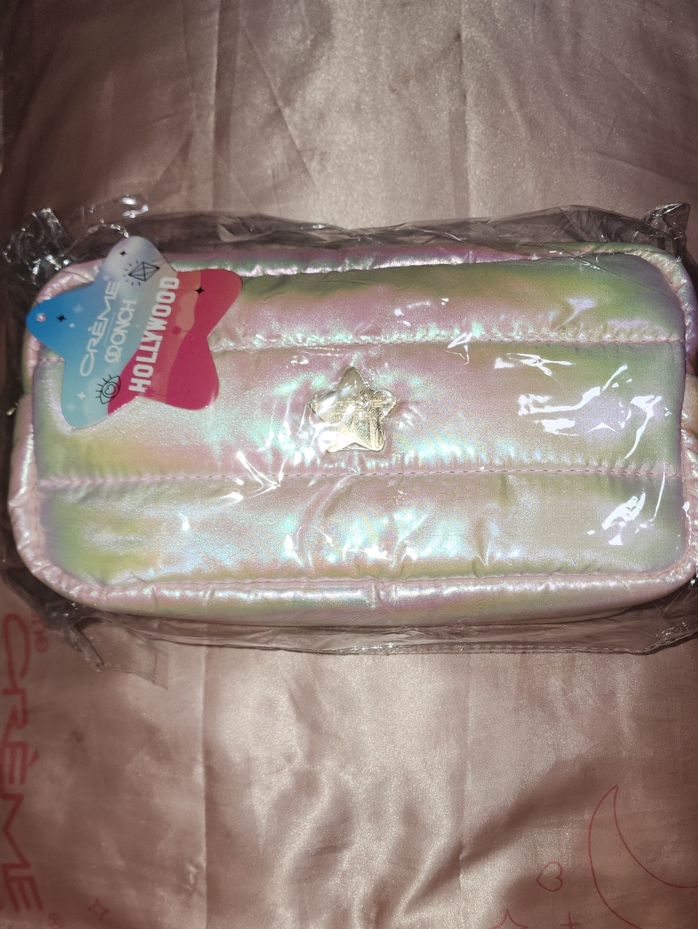 Hollywood Star Iridescent Pink Makeup Bag